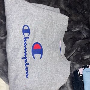 Grey champion crew neck womens small could kid children